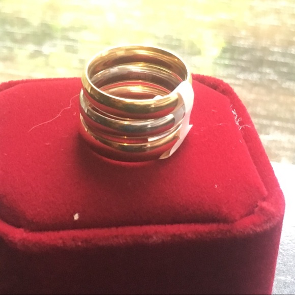 Tri-Colored Stainless Steel SET Classic 6mm Bands - Picture 8 of 8