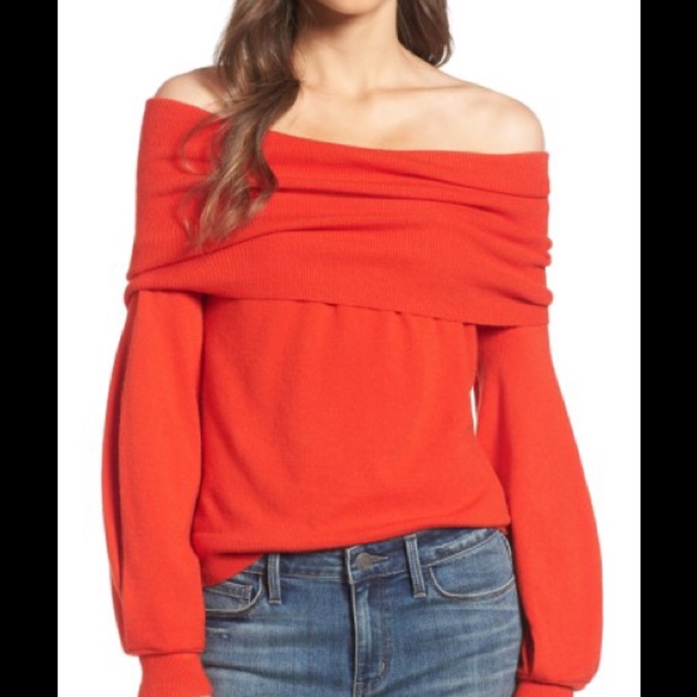 SOMETHING NAVY - Off the Shoulder Sweater Size L