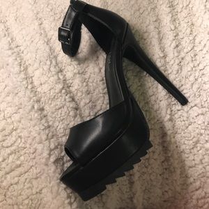 Nasty gal black ankle strap heel