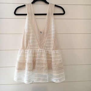 Nordstrom NWOT Chelsea28 Brand Lace Peplum Tank