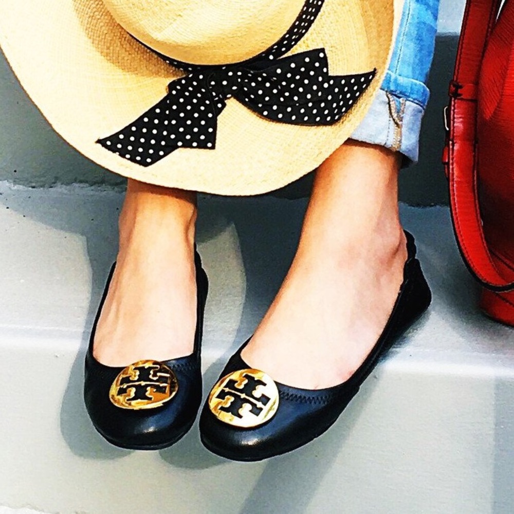 Tory Burch Minnie Travel Ballerina flats black