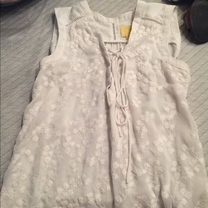 Anthropologie delicate white blouse