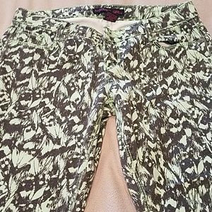 Black and green design jeans