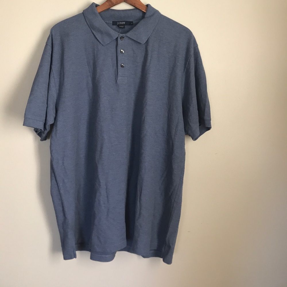 JCrew Men's Polo Size Large heather blue