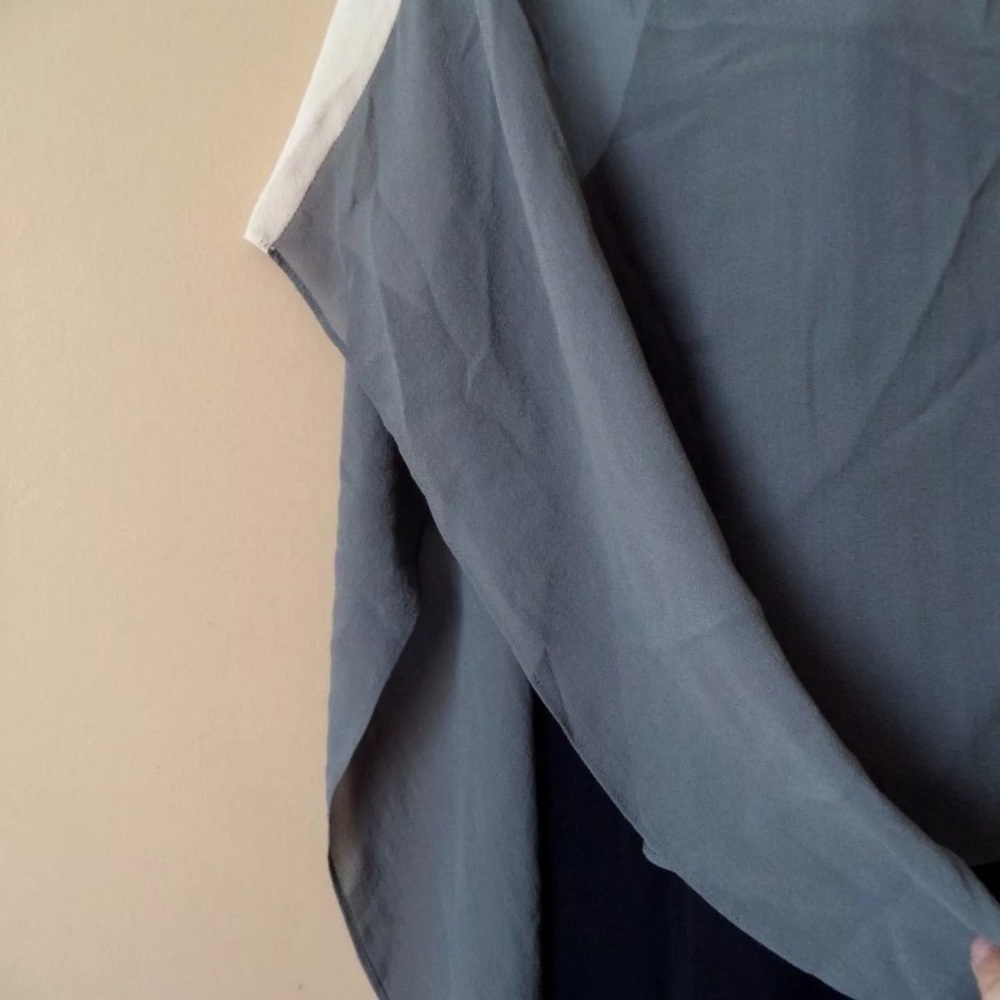 Eileen Fisher Sheer Overlay Silk Georgette dress. - Picture 5 of 8