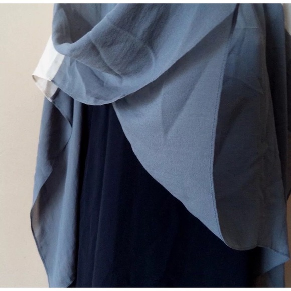 Eileen Fisher Sheer Overlay Silk Georgette dress. - Picture 4 of 8