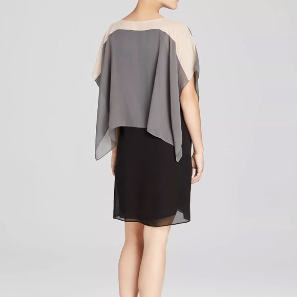 Eileen Fisher Sheer Overlay Silk Georgette dress. - Picture 2 of 8
