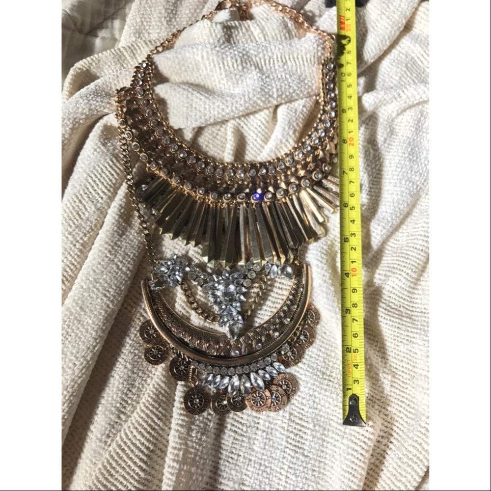 ⚡️SOLD Free People Gold Boho Bling Necklace⚡️ - Picture 4 of 4