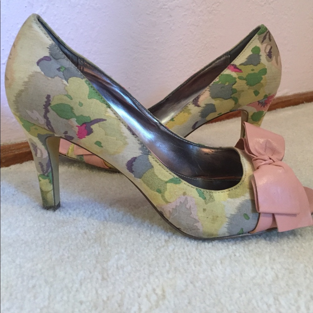 Alfani Floral Bow Peep-toe Heels