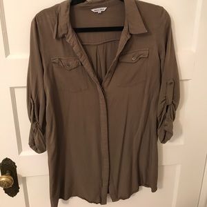 Brown button down