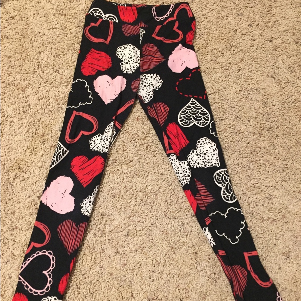 LulaRoe girls L/XL Valentine leggings