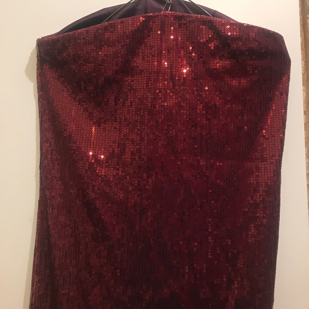 The Limited, SEXY Sequin Strapless wine red dress!