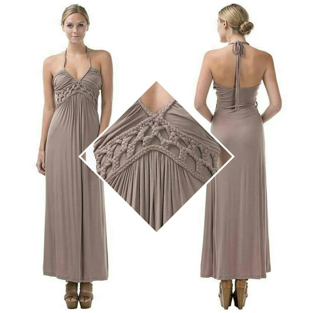 Mocha halter maxi