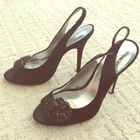 Jessica Simpson Shoes - Jessica Simpson Sexy Black Slingbacks