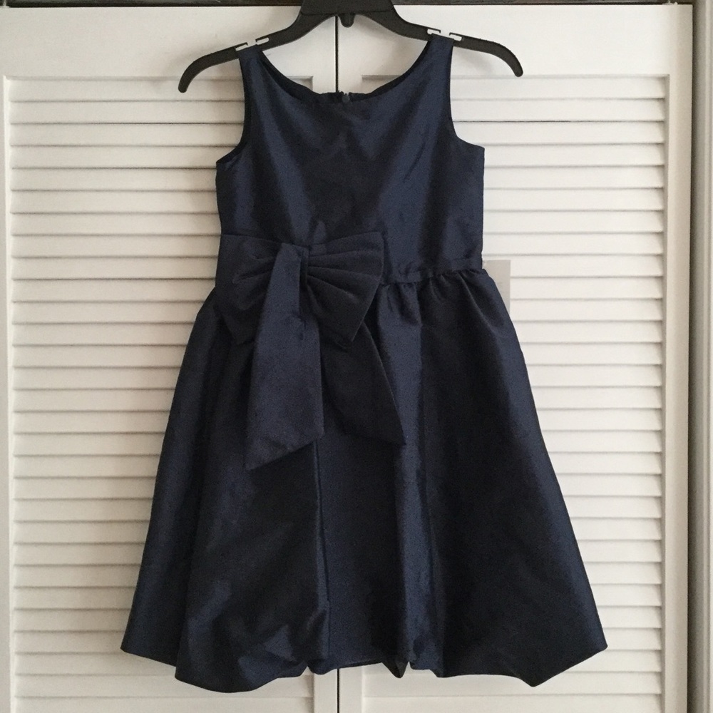 Us Angels Blue Balloon Dress with Bow Detail Sz 10
