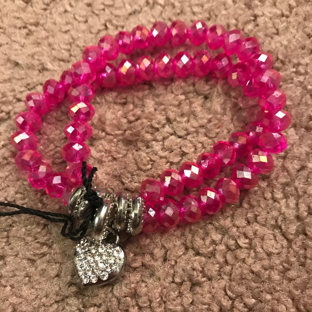 Pink beaded bracelet