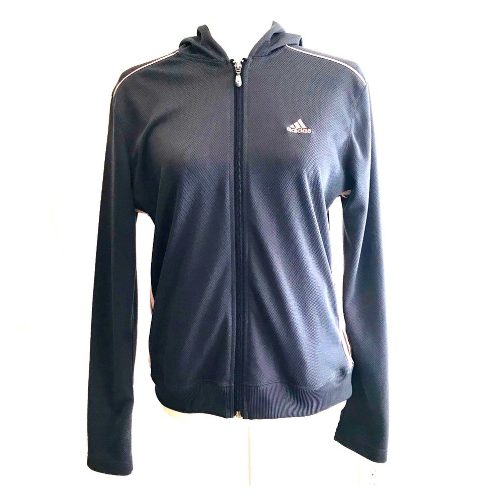Ladies Navy and Pink ADIDAS hooded jacket