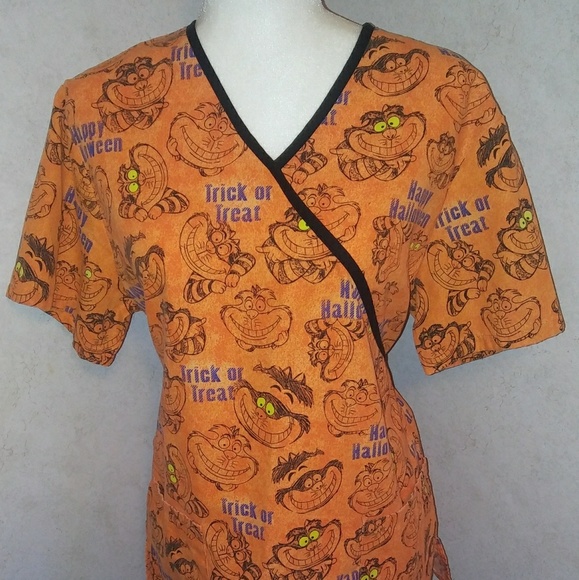 disney halloween cheshire cat scrubs