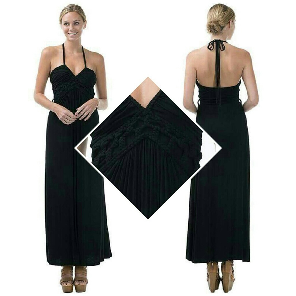 Black halter maxi