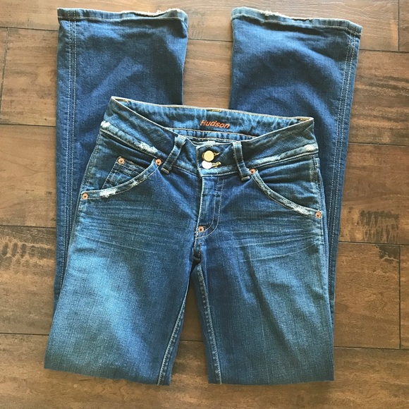 Hudson Distressed Stretch Boot Cut Jeans J90 - Picture 2 of 8