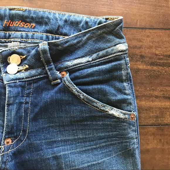 Hudson Distressed Stretch Boot Cut Jeans J90 - Picture 8 of 8