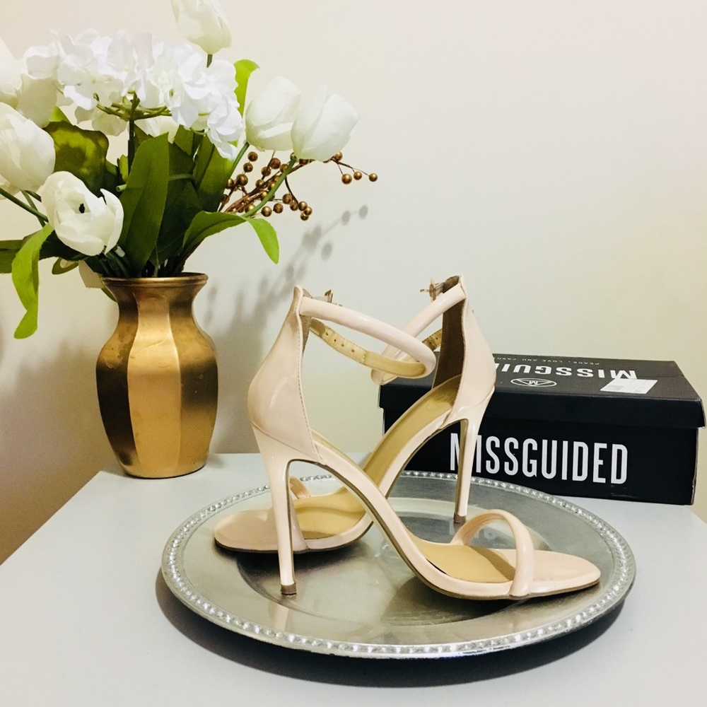 MISSGUIDED Nude Patent Stilettos SZ40