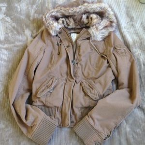 Faux Fur Hooded Abercrombie & Fitch Jacket