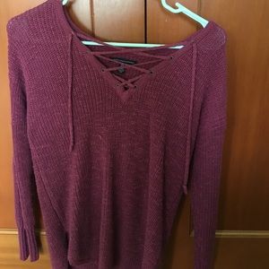 American eagle lace up sweater