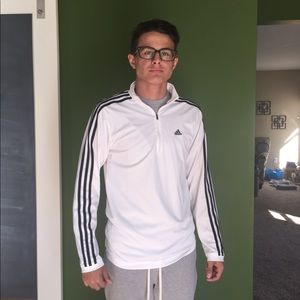 White Adidas quarter zip