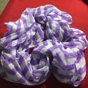 Purple stripped infinity scarf