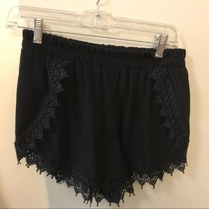 black shorts