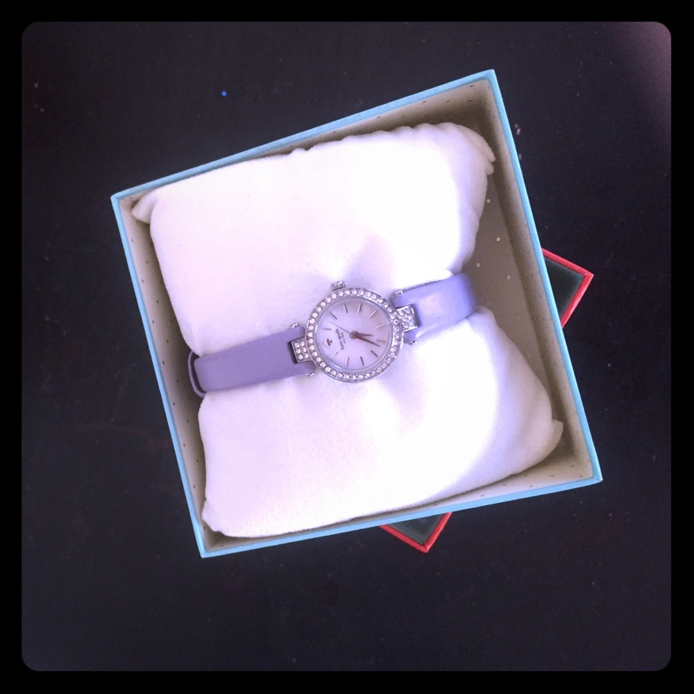 NIB Kate Spade lavender diamond-accent watch