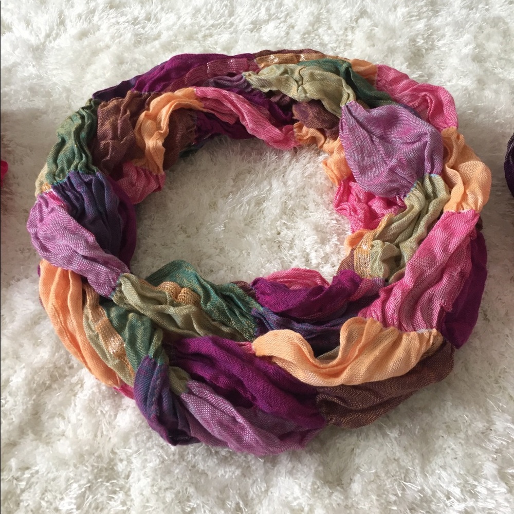Three Multi Colored Infinity Scarves - image 4