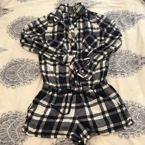The softest flannel pajama romper