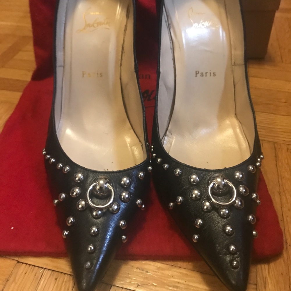 SOLD Christian Louboutin Door Knock Black Leather