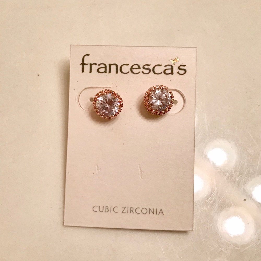 Rose gold diamond earrings