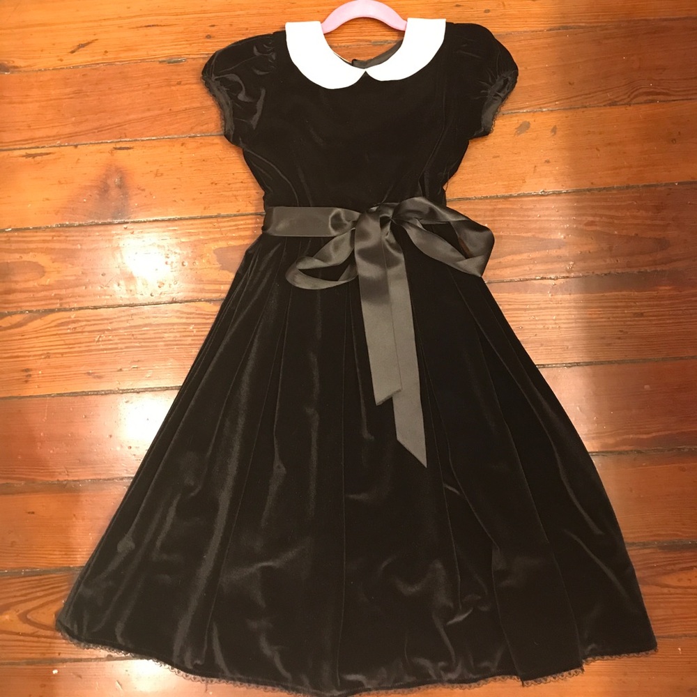 Black velvet dress