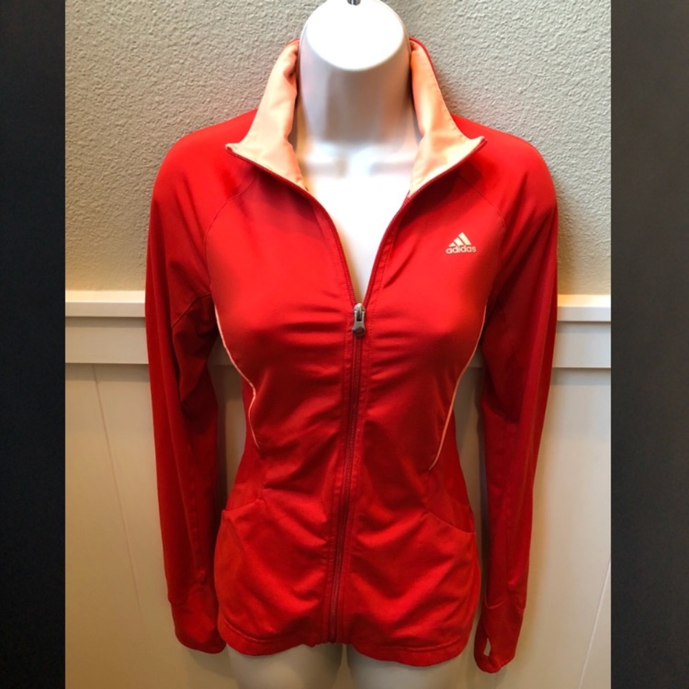 Adidas Climalite orangish/red and peach color. - Picture 2 of 6