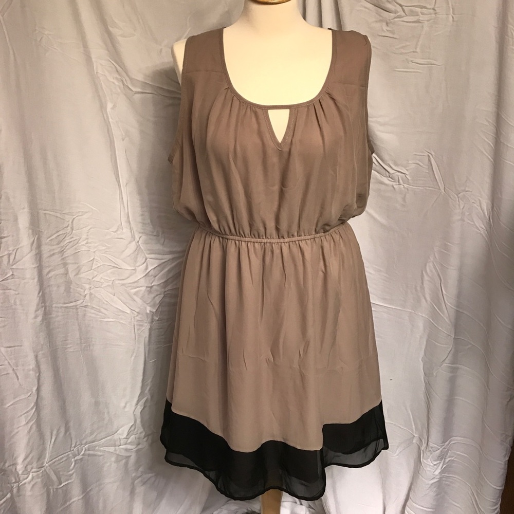 Taupe & Black Dress
