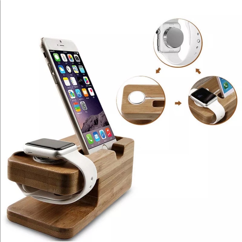iWatch Bamboo phone and watch holder