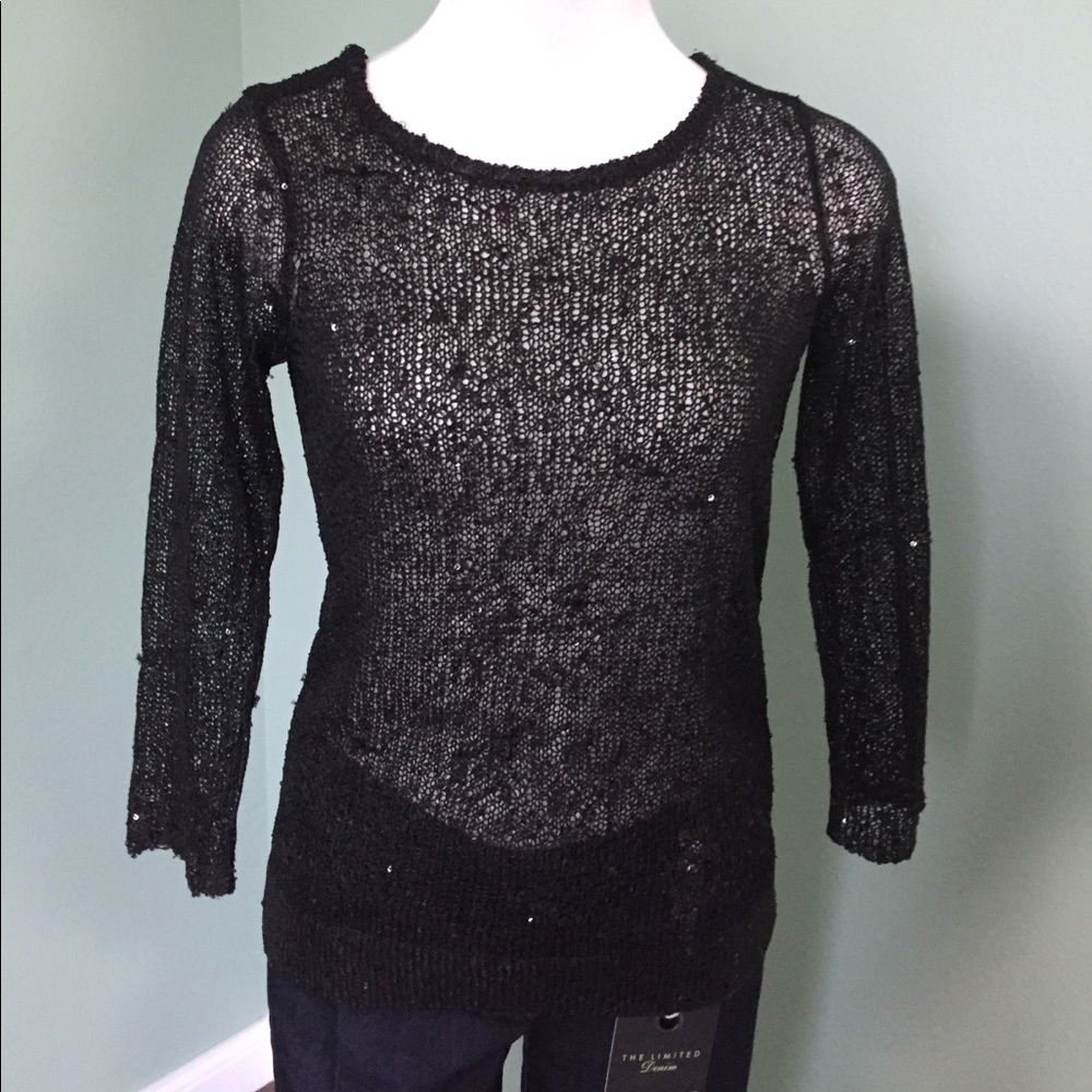 The Limited Black sequin knit sweater