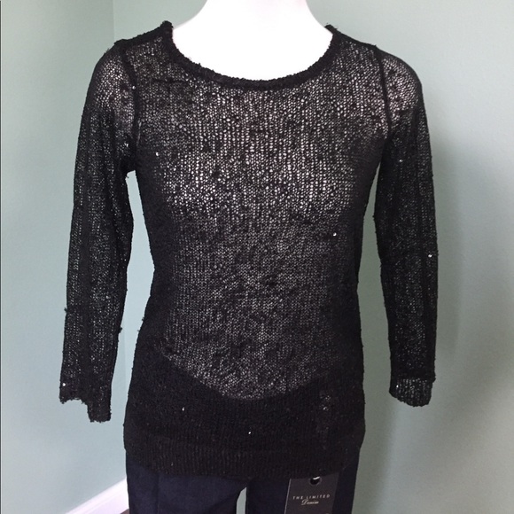 The Limited Black sequin knit sweater - Picture 1 of 2