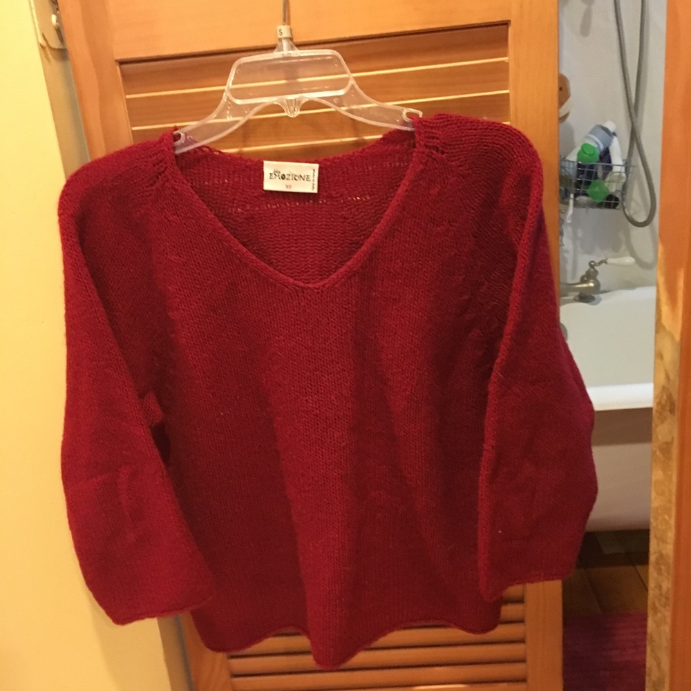 Red wool sweater.  Made in Italy.