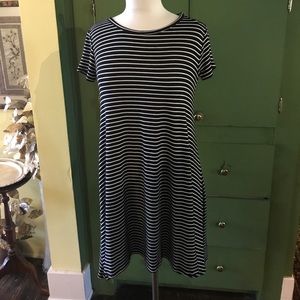 Black and white strip dress