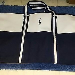 Ralph lauren duffle bag navy and white
