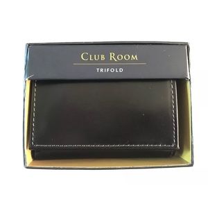 NEW Men's Black Genuine Leather Tri Fold Wallet