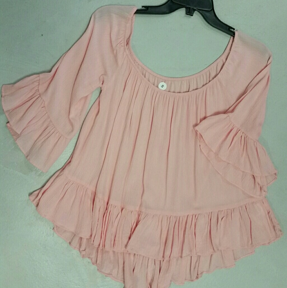 Sold.  Pink bell sleeves top