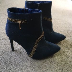Denim Jean Heeled Boots