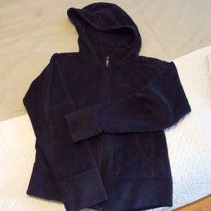 Patagonia fleece zip-up jacket. Navy blue.