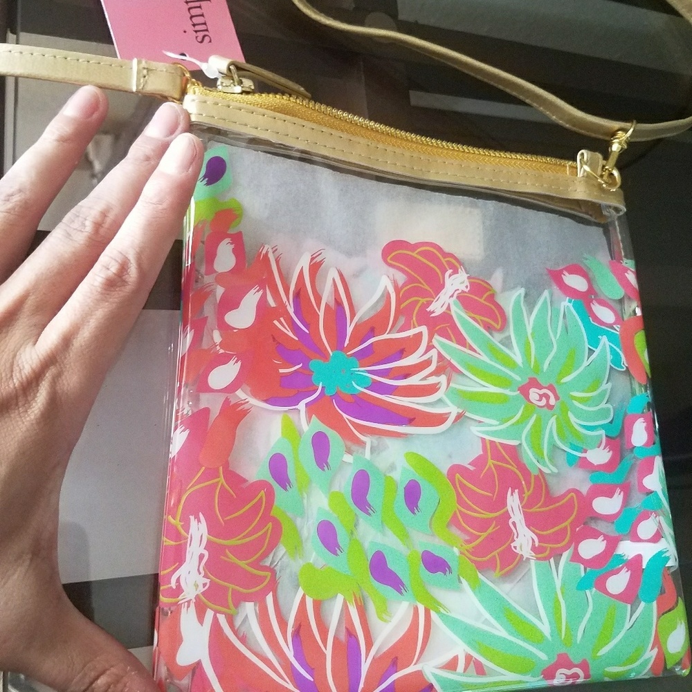 Clear bag/purse gold strap